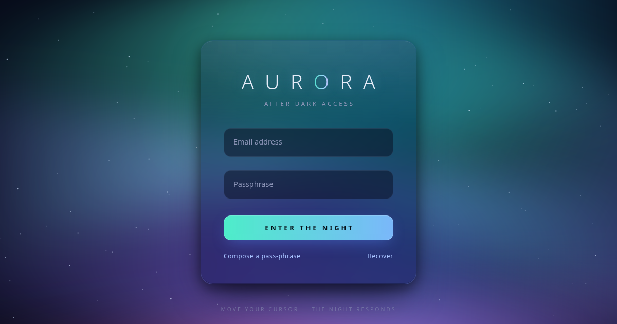 AURORA — After-Dark Sign-In
