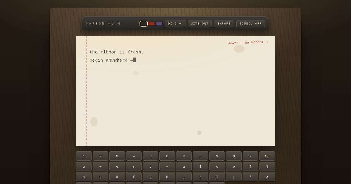 CARBON — a typewriter memoir